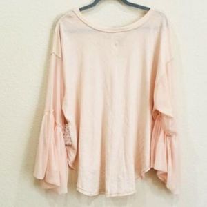 Bell sleeve peach top